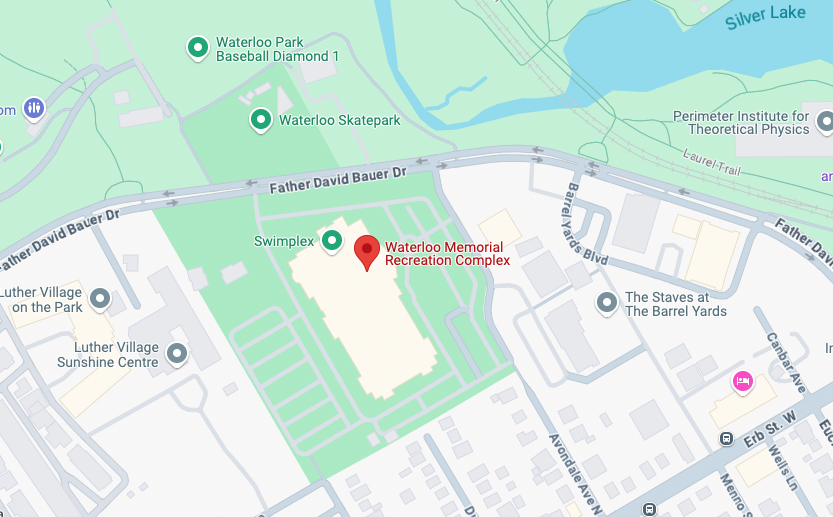 Map preview for Waterloo Memorial Recreation Complex